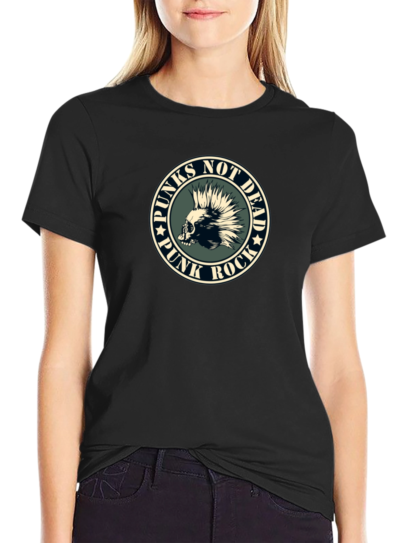 Punks Not Dead Skull Graphic T-Shirt - Rock Tee