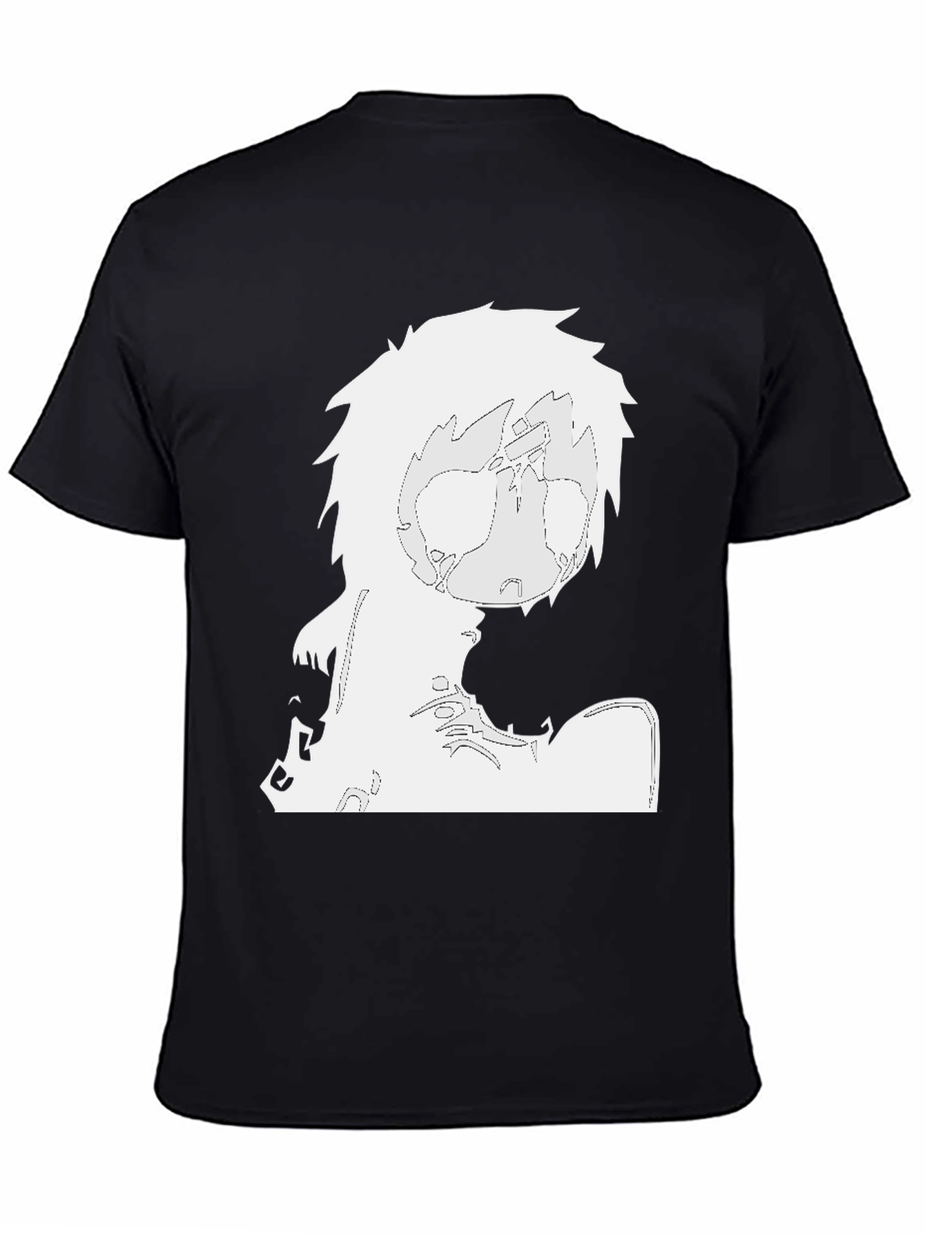 Stylized Graphic Print Black T-Shirt