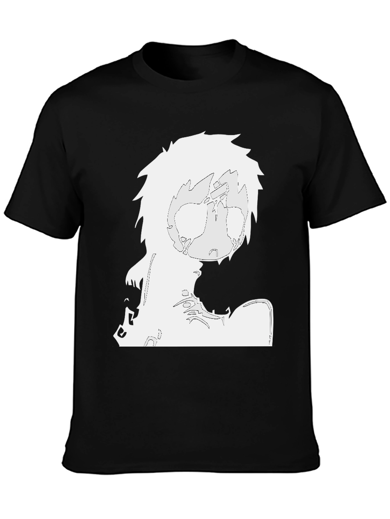Stylized Graphic Print Black T-Shirt
