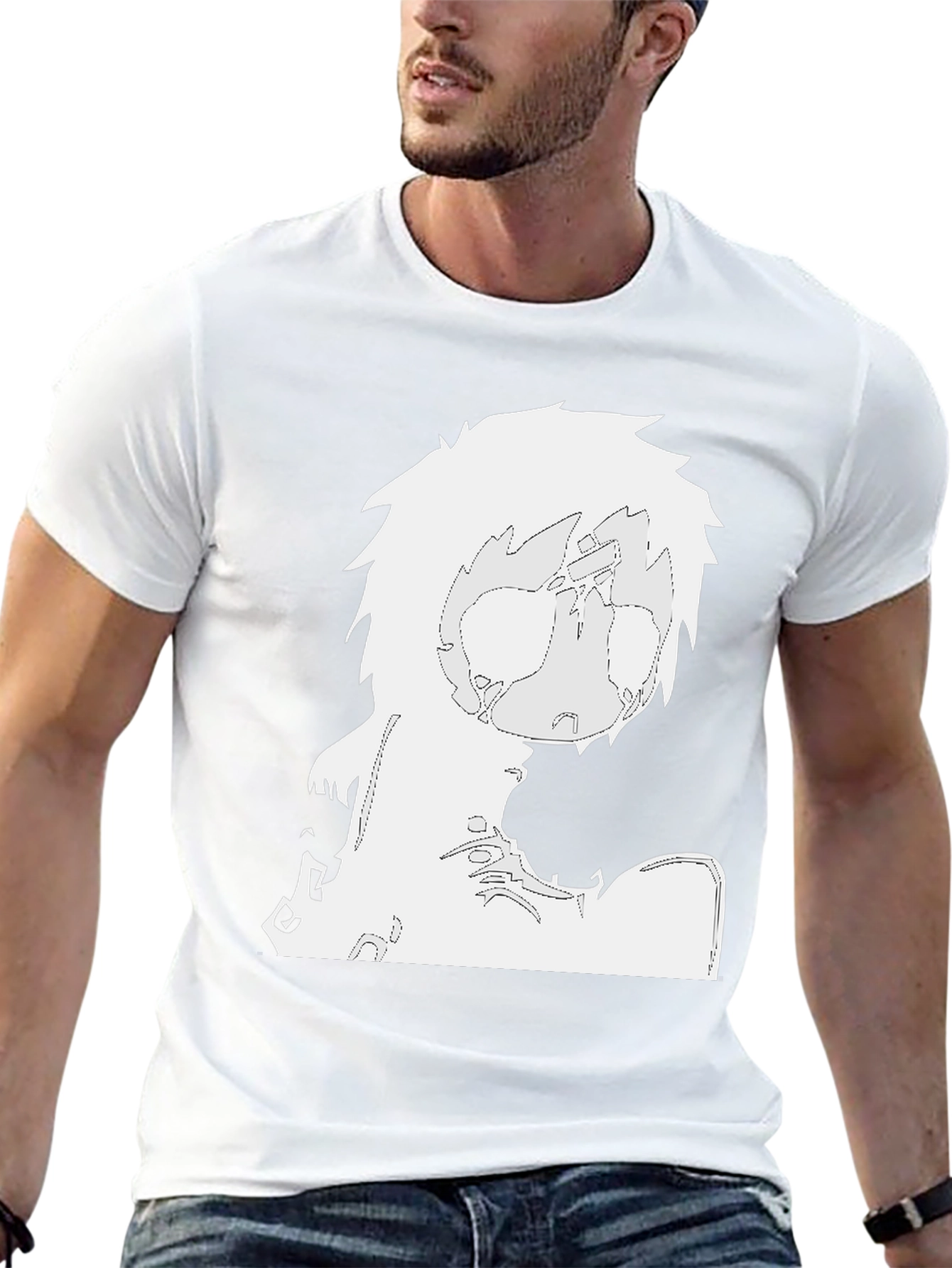 Stylized Graphic Print Black T-Shirt