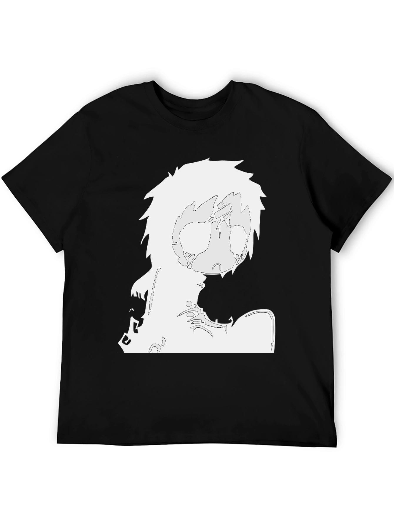 Stylized Graphic Print Black T-Shirt