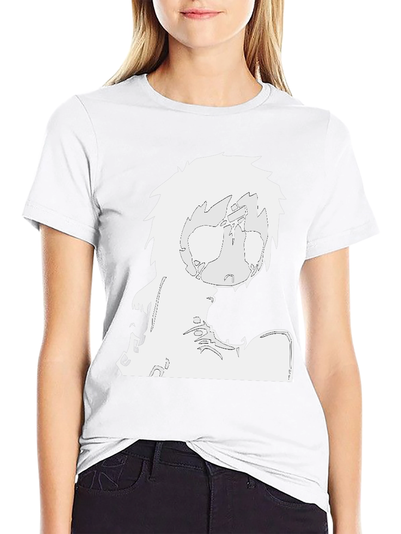 Stylized Graphic Print Black T-Shirt