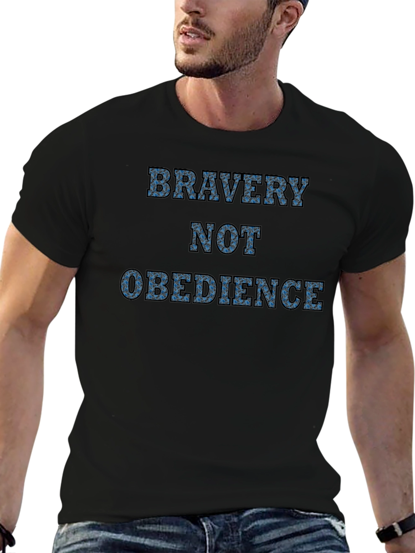 Bravery Not Obedience Graphic T-Shirt - Black