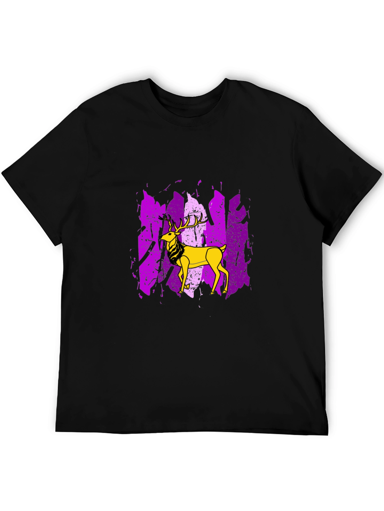 Deer Graphic Tee - Mens Black T-Shirt