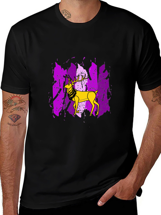 Deer Graphic Tee - Mens Black T-Shirt