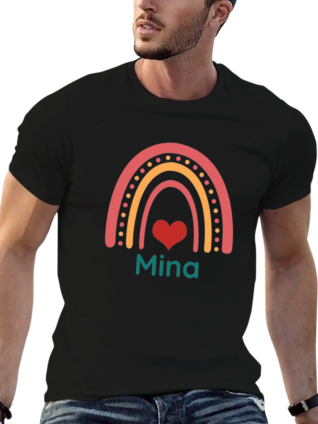 Mina Rainbow Heart Graphic Tee