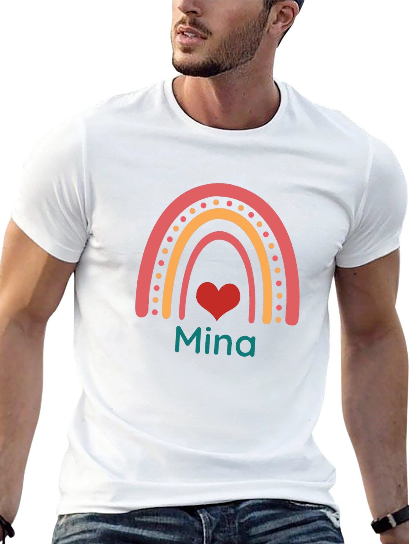 Mina Rainbow Heart Graphic Tee