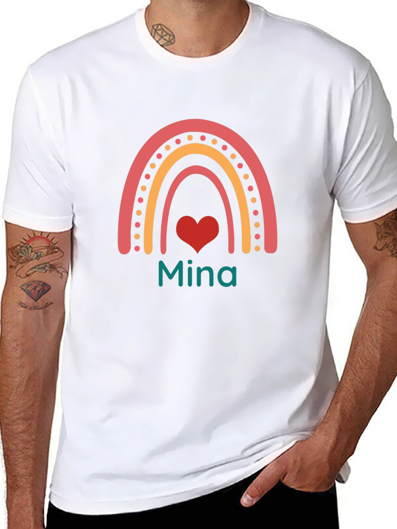 Mina Rainbow Heart Graphic Tee