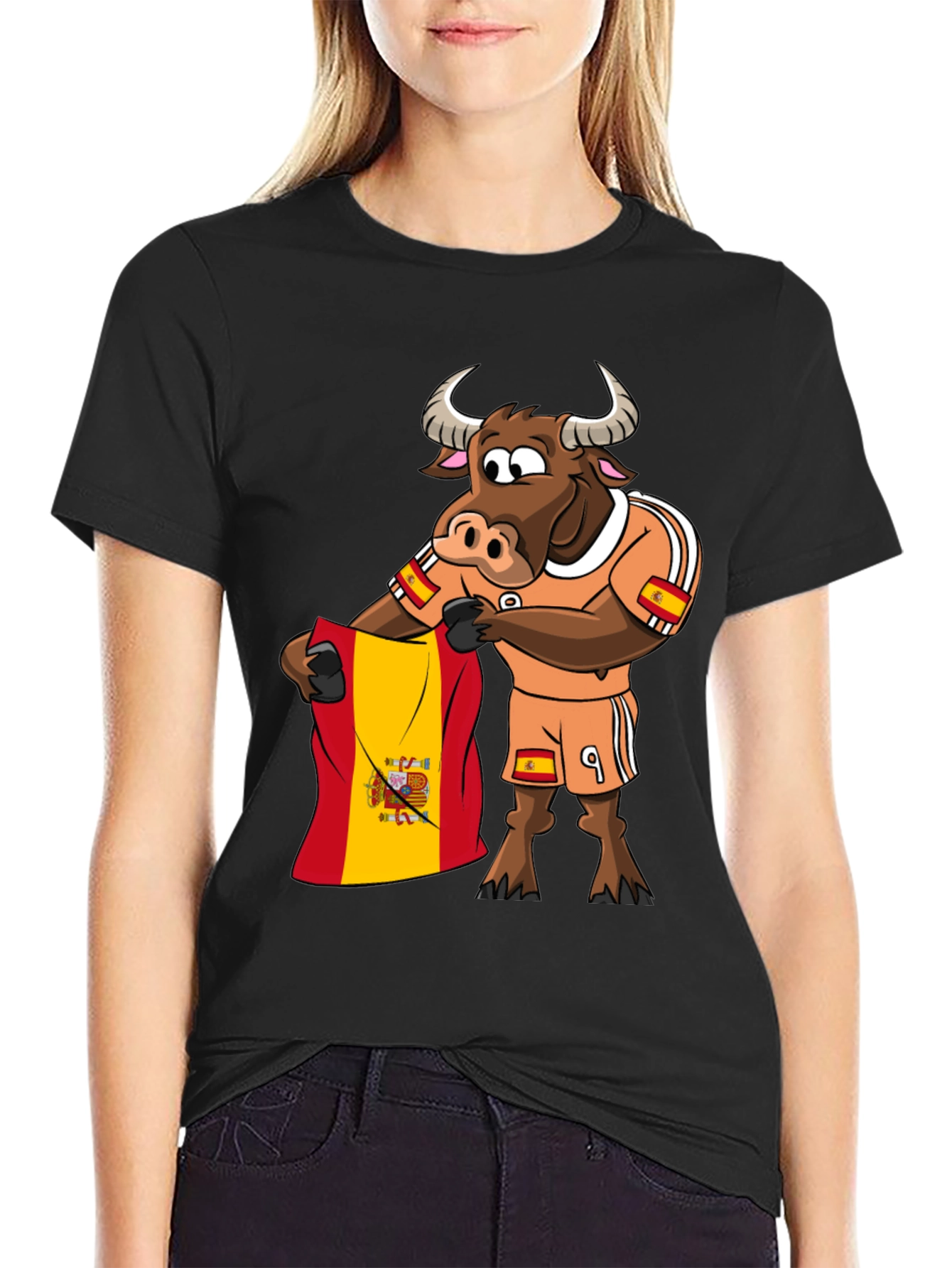 Spain Bull T-Shirt Funny Soccer Fan Tee