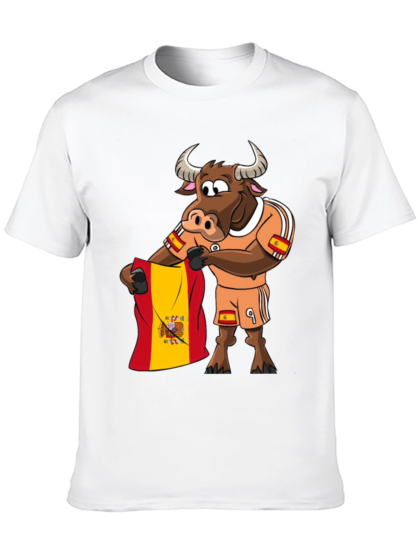 Spain Bull T-Shirt Funny Soccer Fan Tee