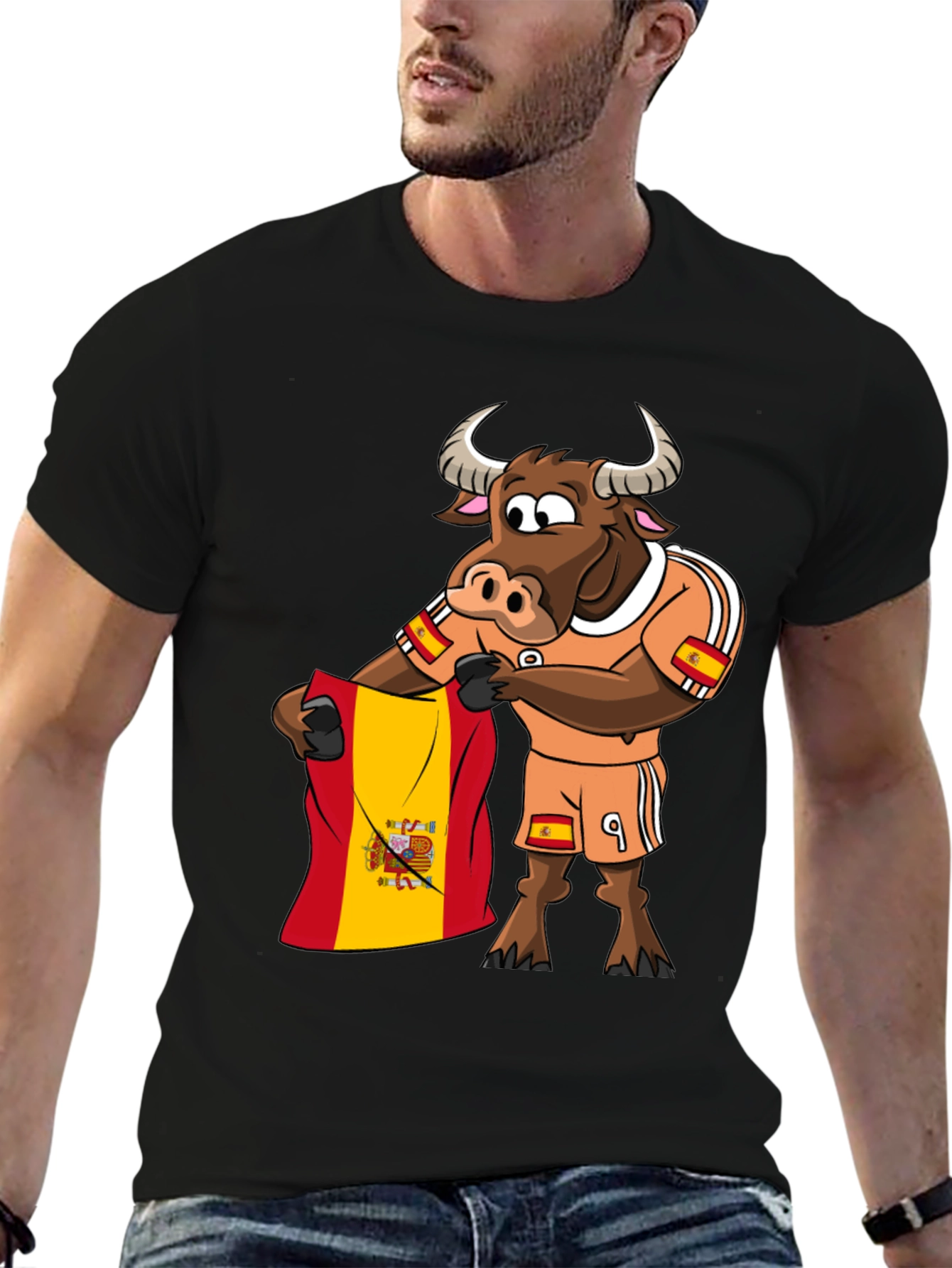 Spain Bull T-Shirt Funny Soccer Fan Tee