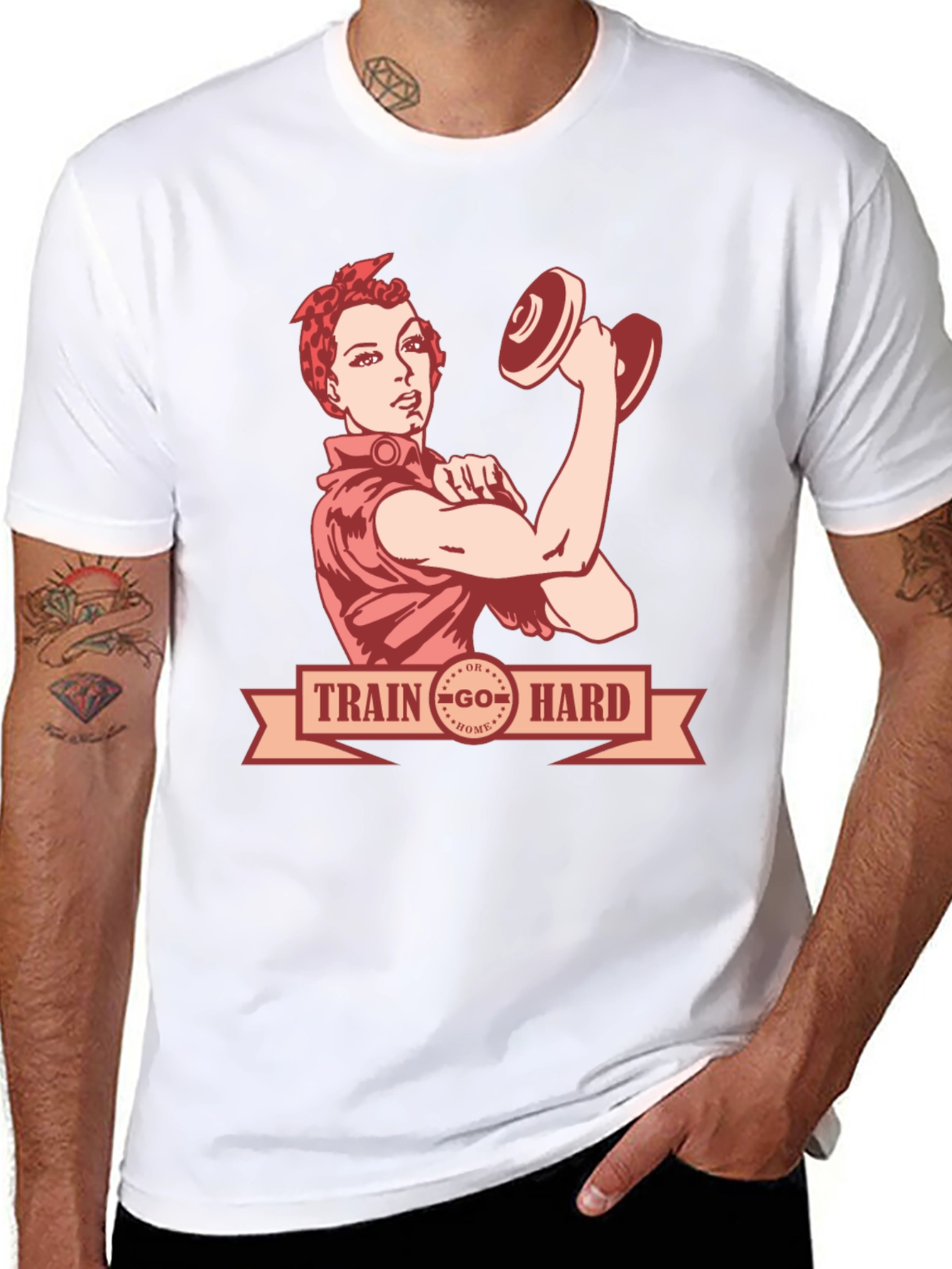 Retro Train Hard Graphic T-Shirt