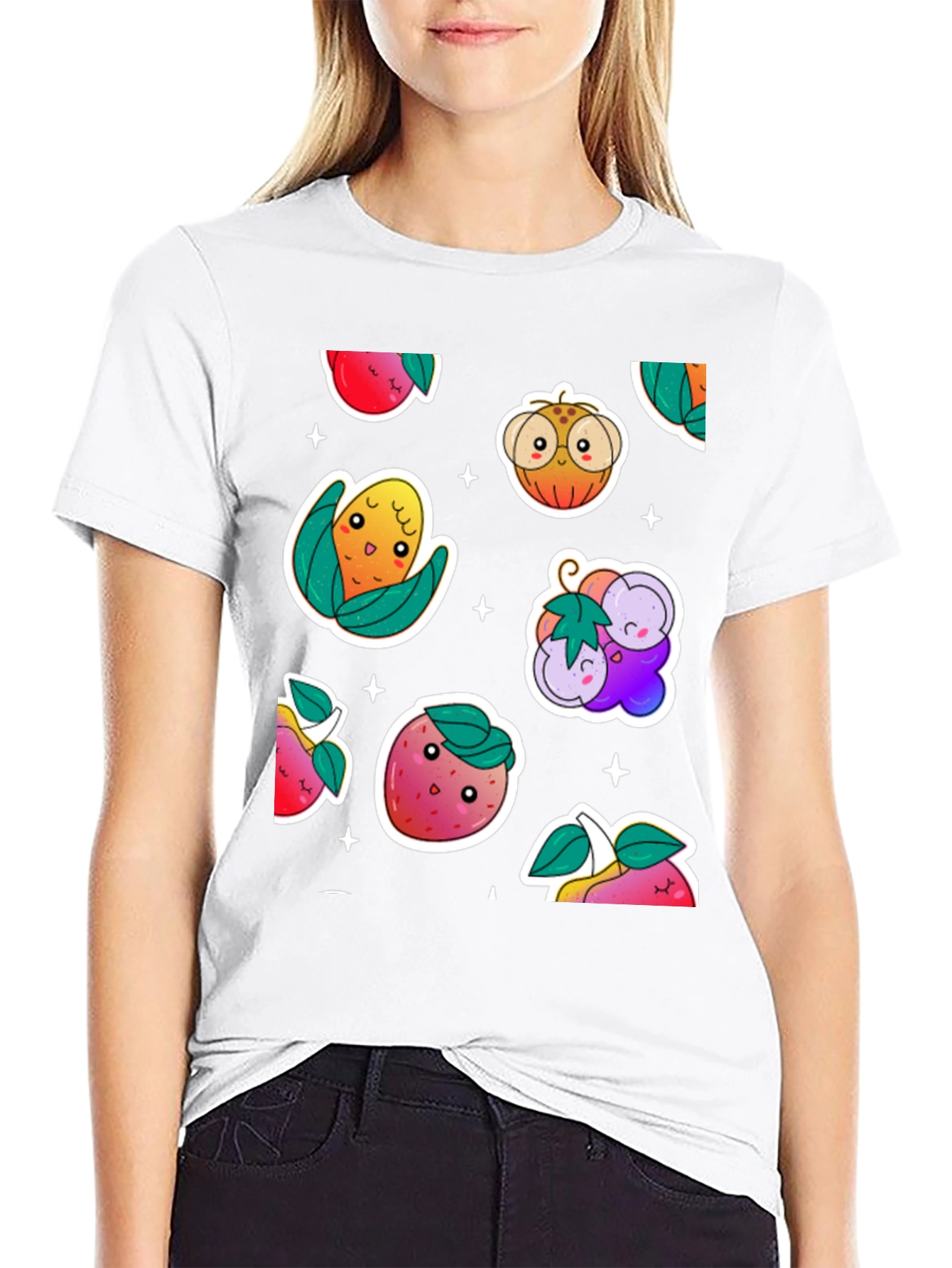 Kawaii Fruit & Veggie Sticker T-Shirt