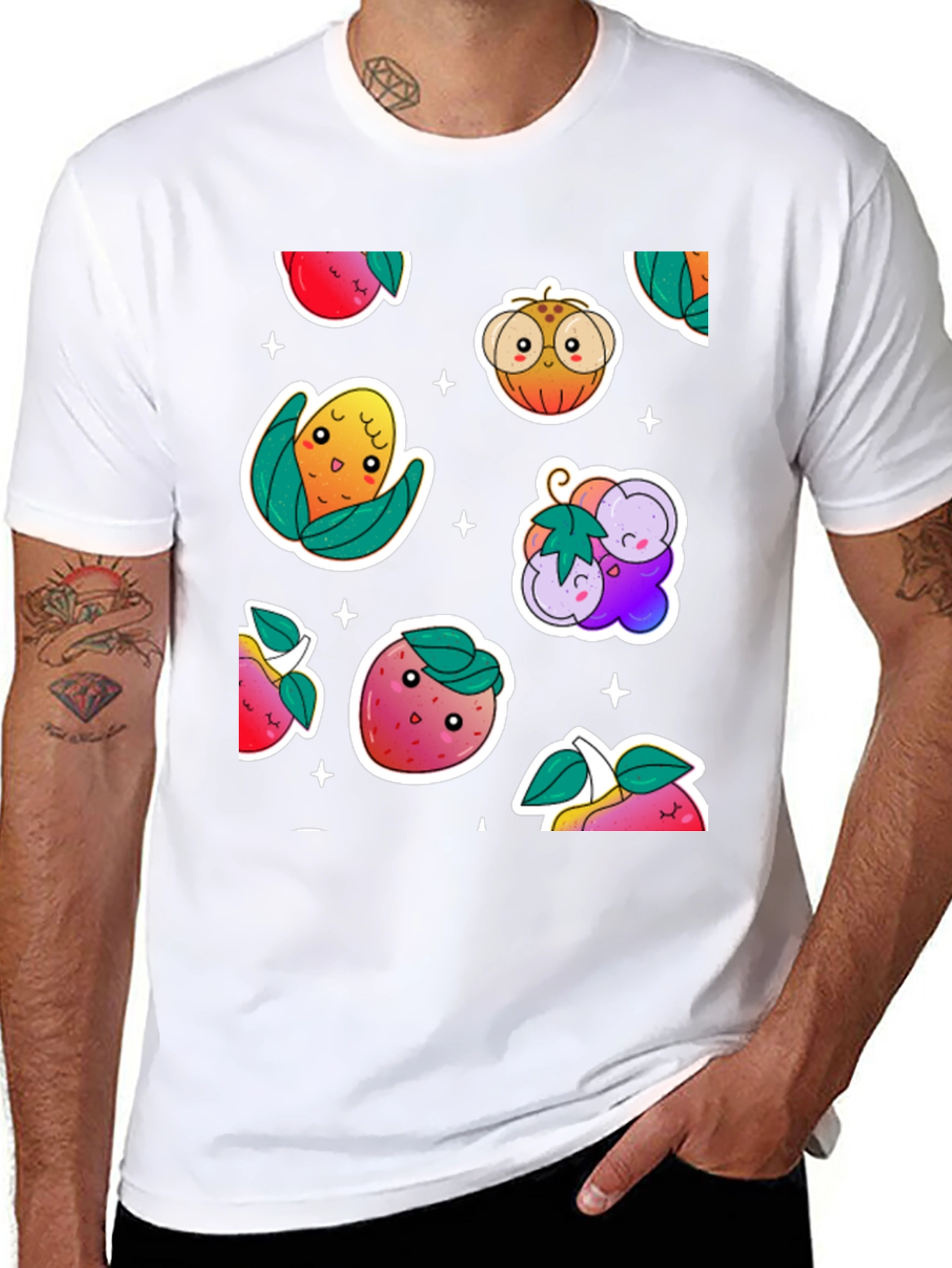 Kawaii Fruit & Veggie Sticker T-Shirt