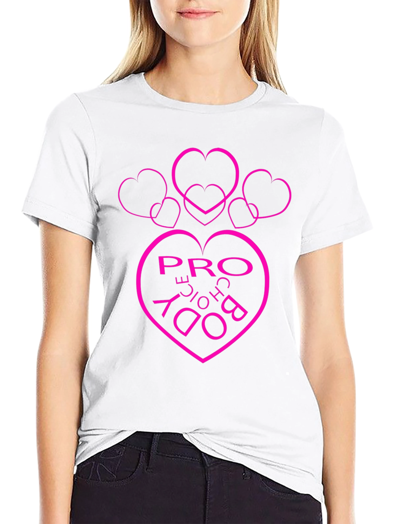 Pro Choice Body Heart Graphic Tee - Black