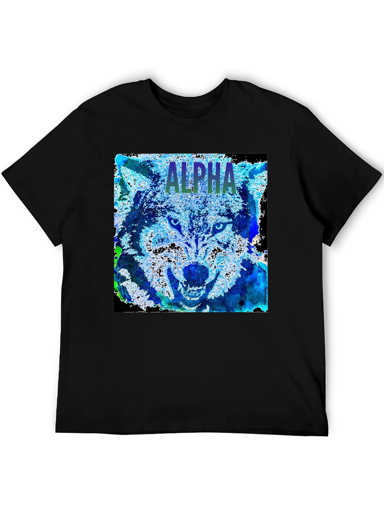 Alpha Wolf Graphic Tee - Black