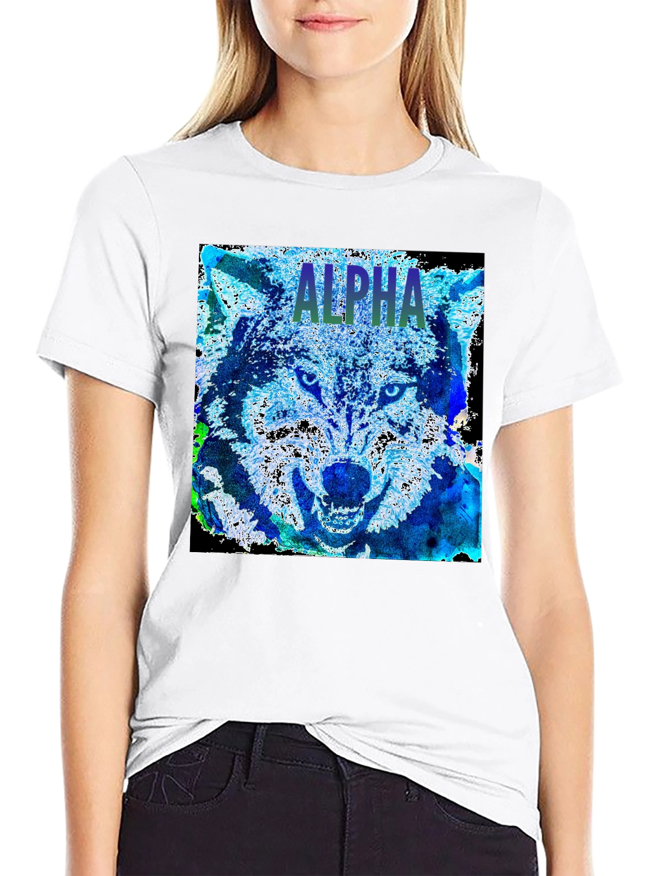 Alpha Wolf Graphic Tee - Black