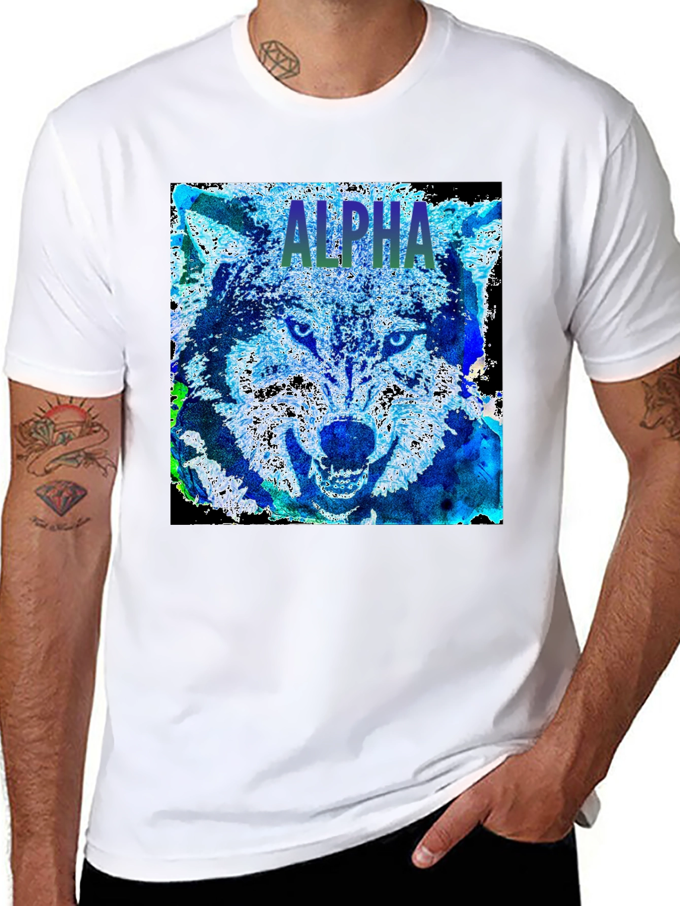 Alpha Wolf Graphic Tee - Black