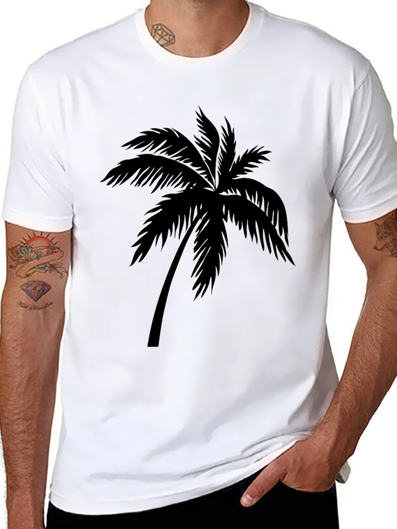 Palm Tree Silhouette Graphic T-Shirt