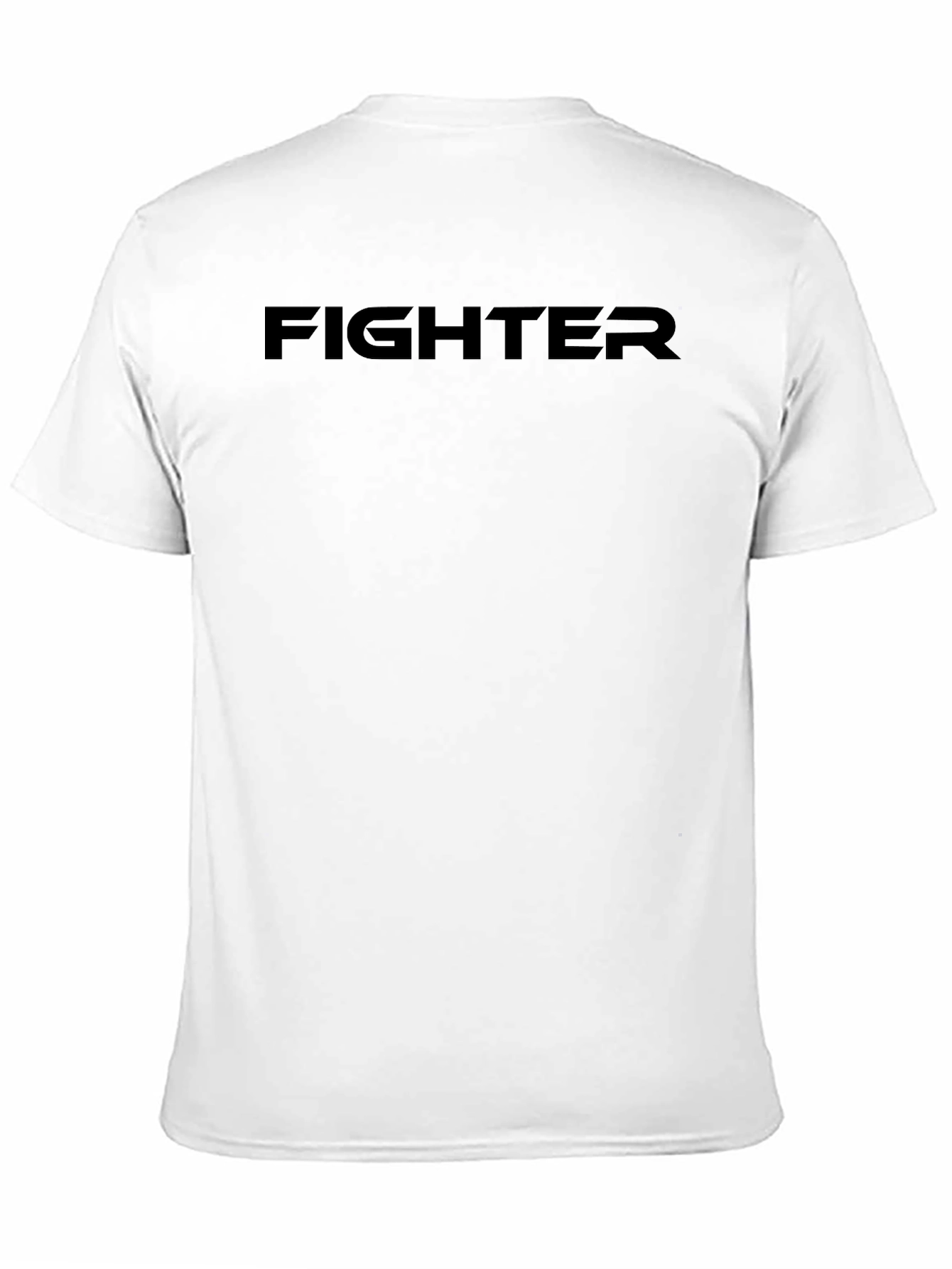 FIGHTER Black Graphic Tee - Bold Statement Shirt