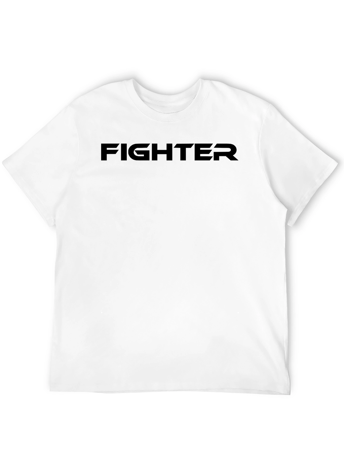 FIGHTER Black Graphic Tee - Bold Statement Shirt