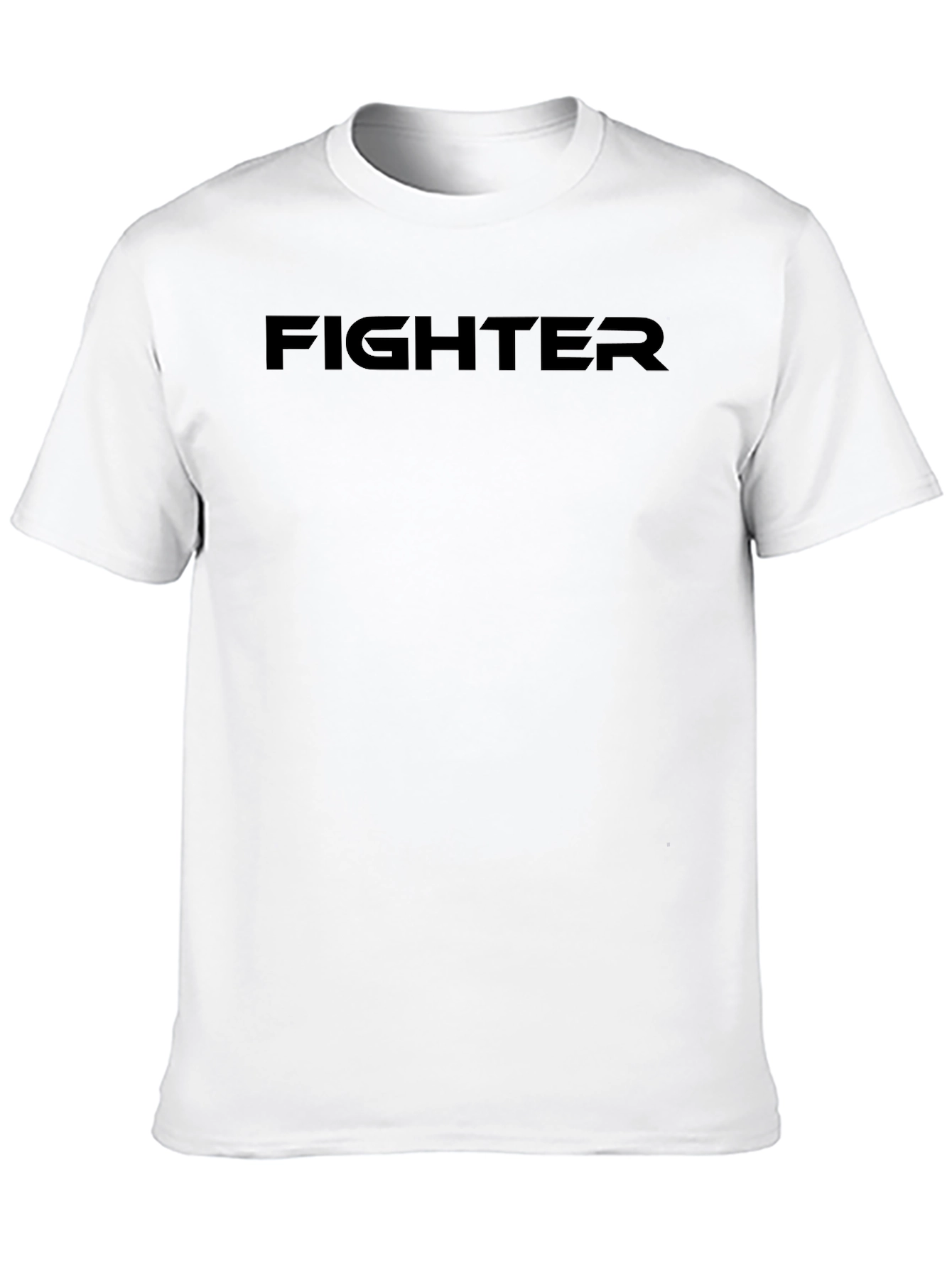 FIGHTER Black Graphic Tee - Bold Statement Shirt
