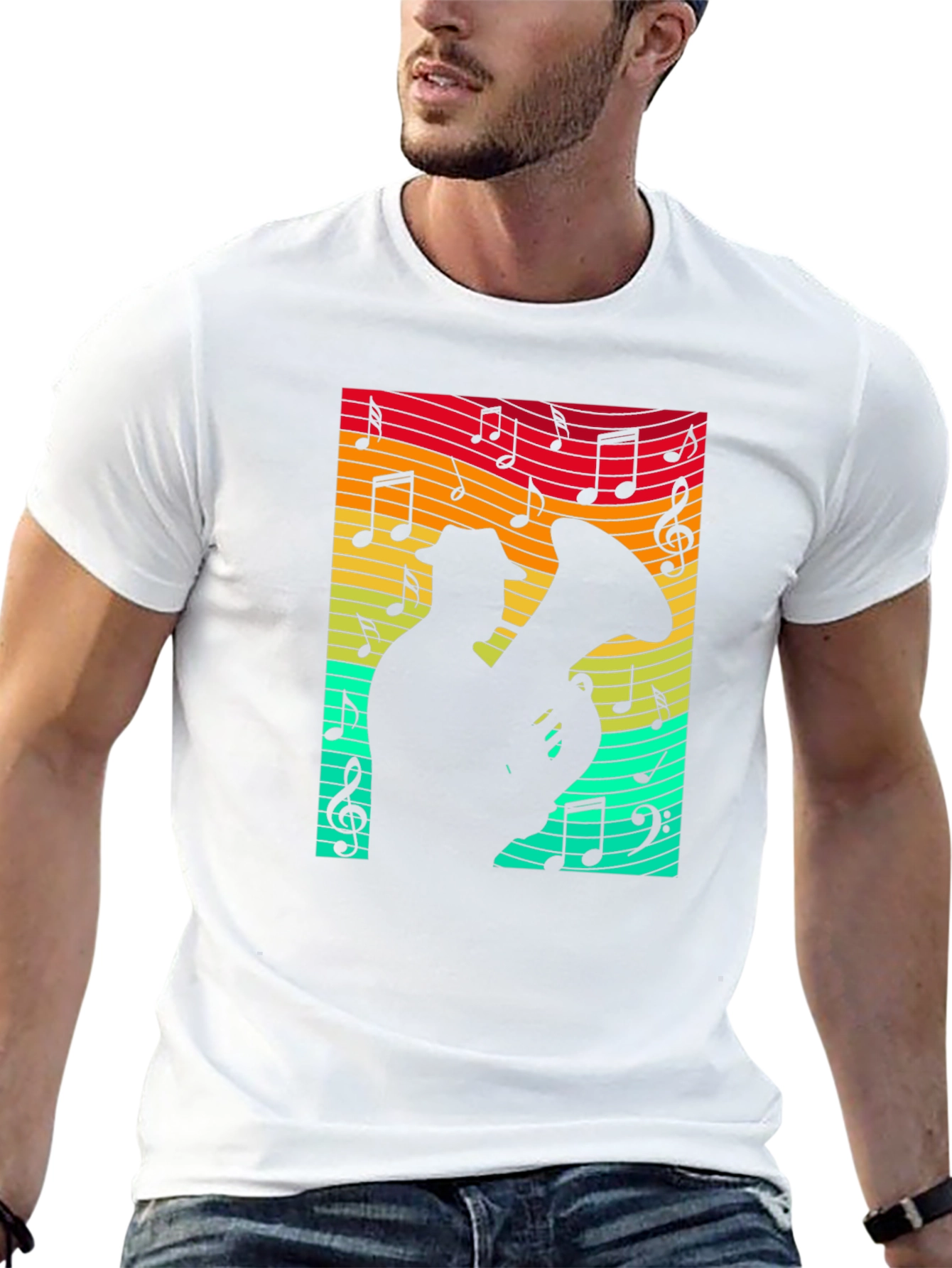 Musical Tuba Player Black T-Shirt