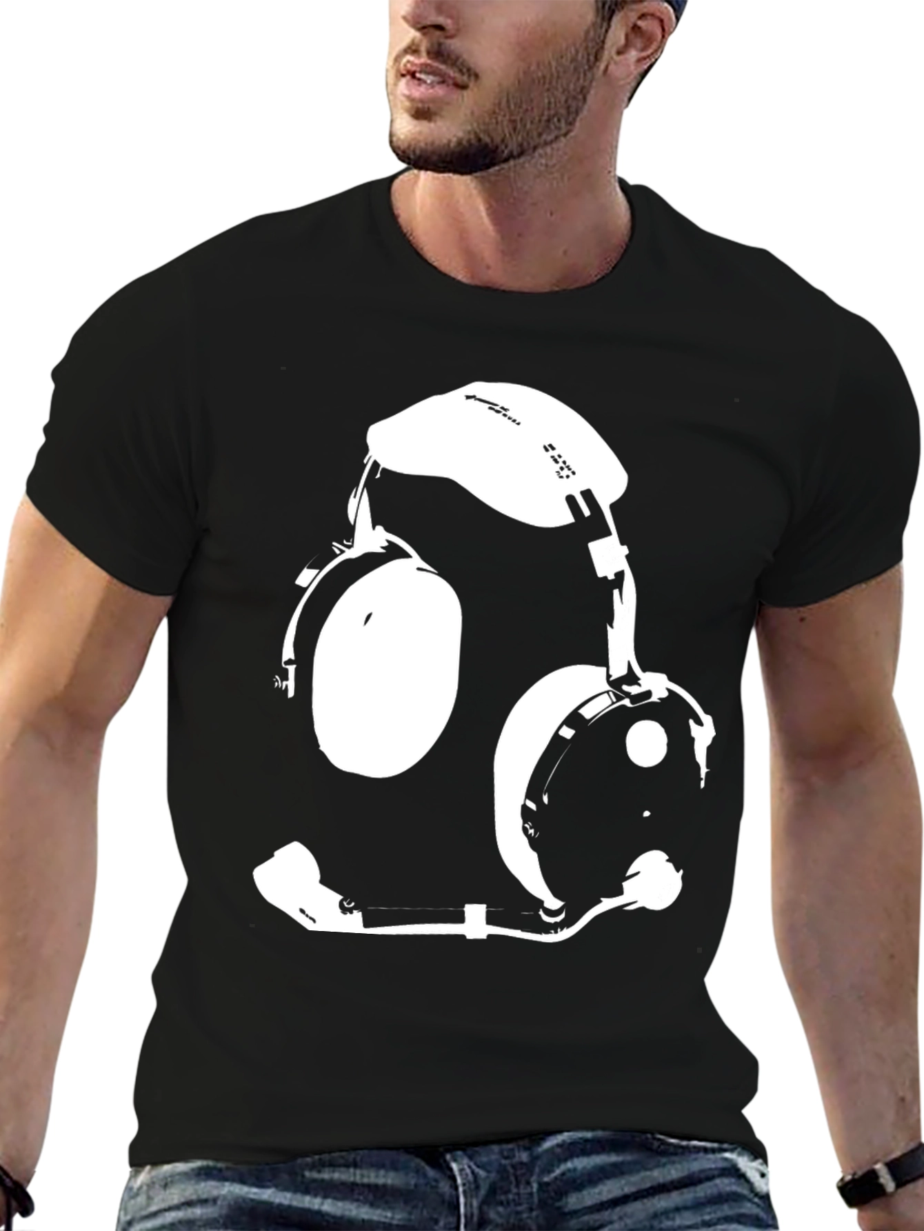 Pilot Headset Graphic Tee - Aviation Enthusiast Shirt