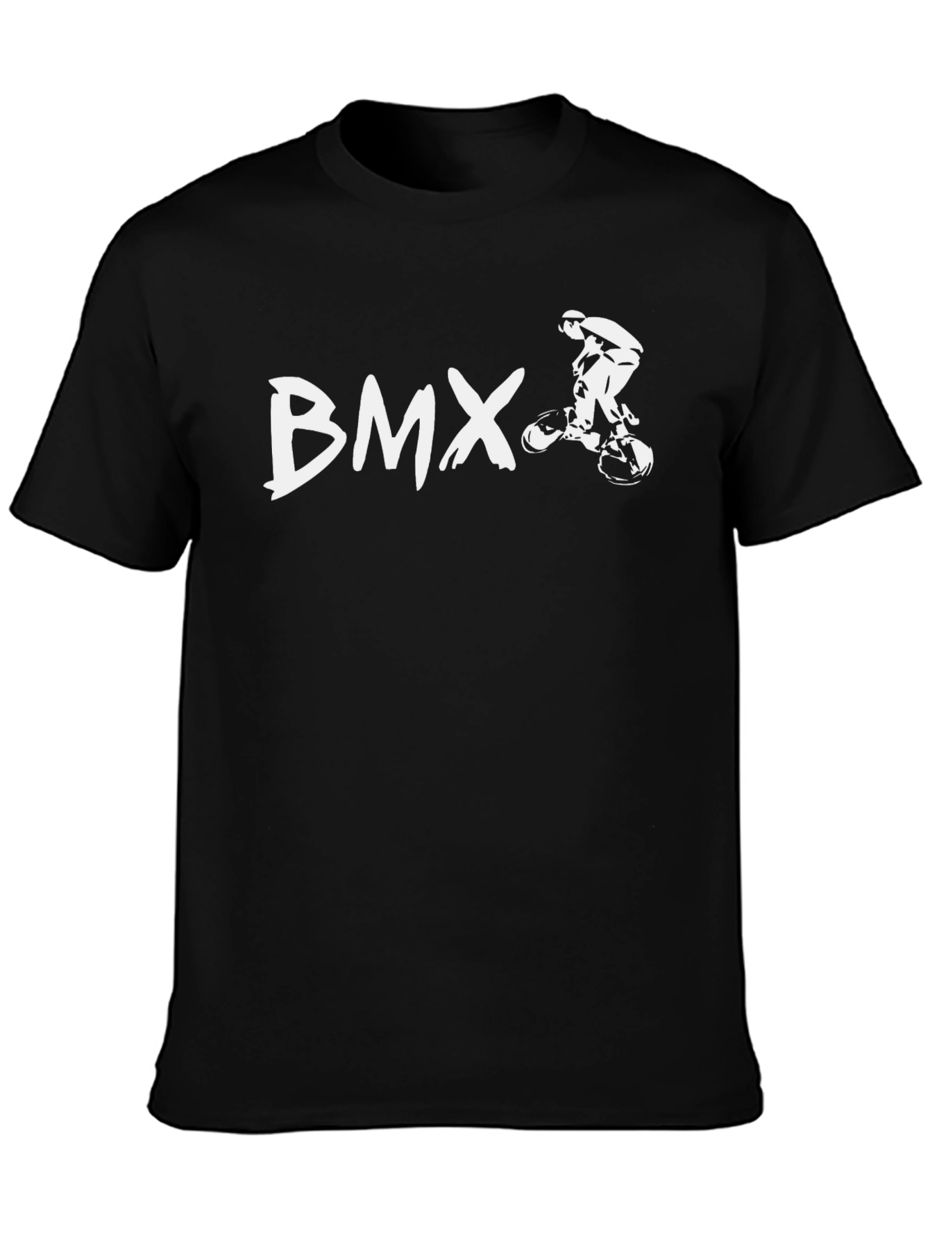 BMX Graphic T-Shirt - Black Cotton Blend Casual Wear