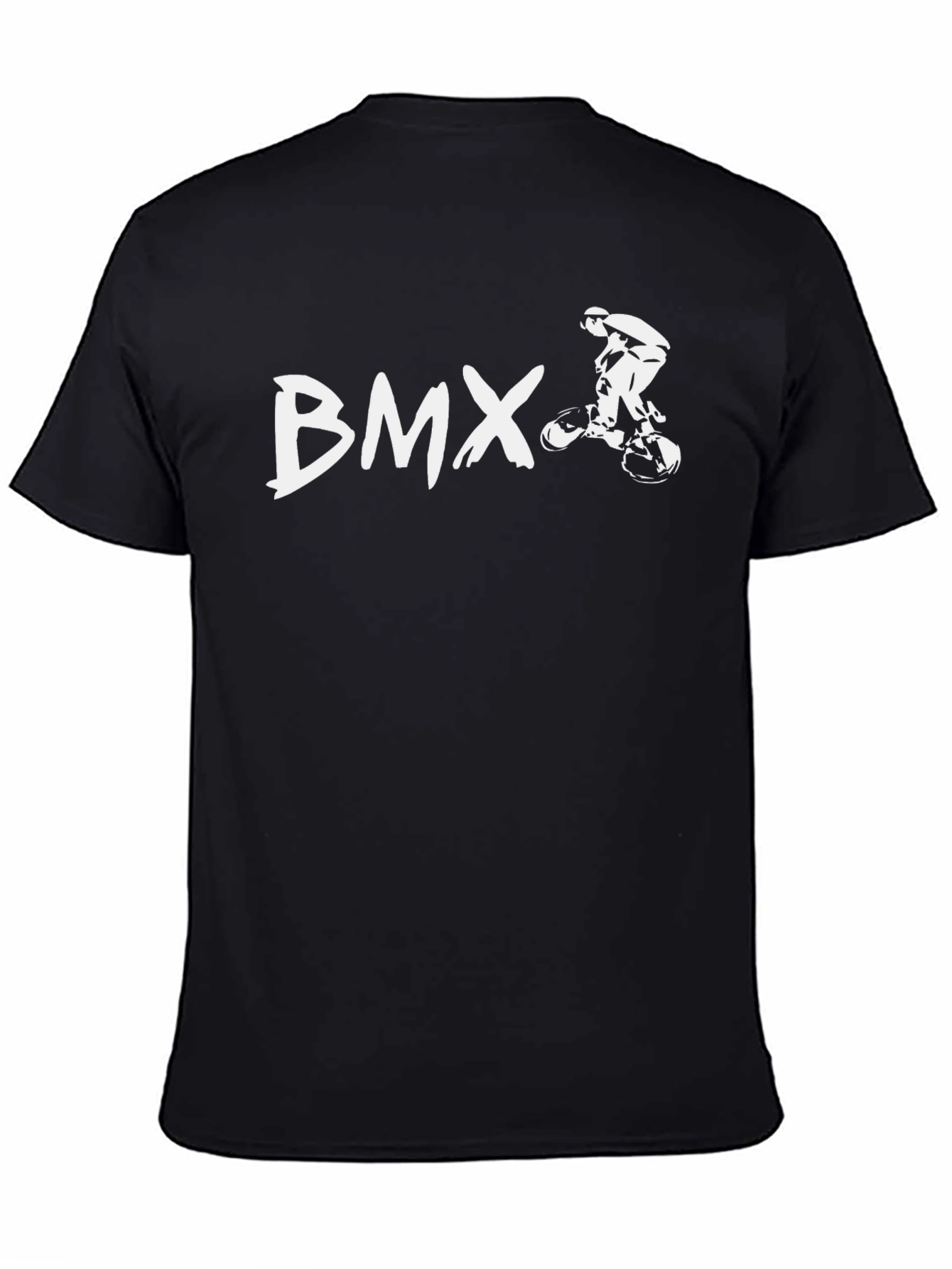 BMX Graphic T-Shirt - Black Cotton Blend Casual Wear