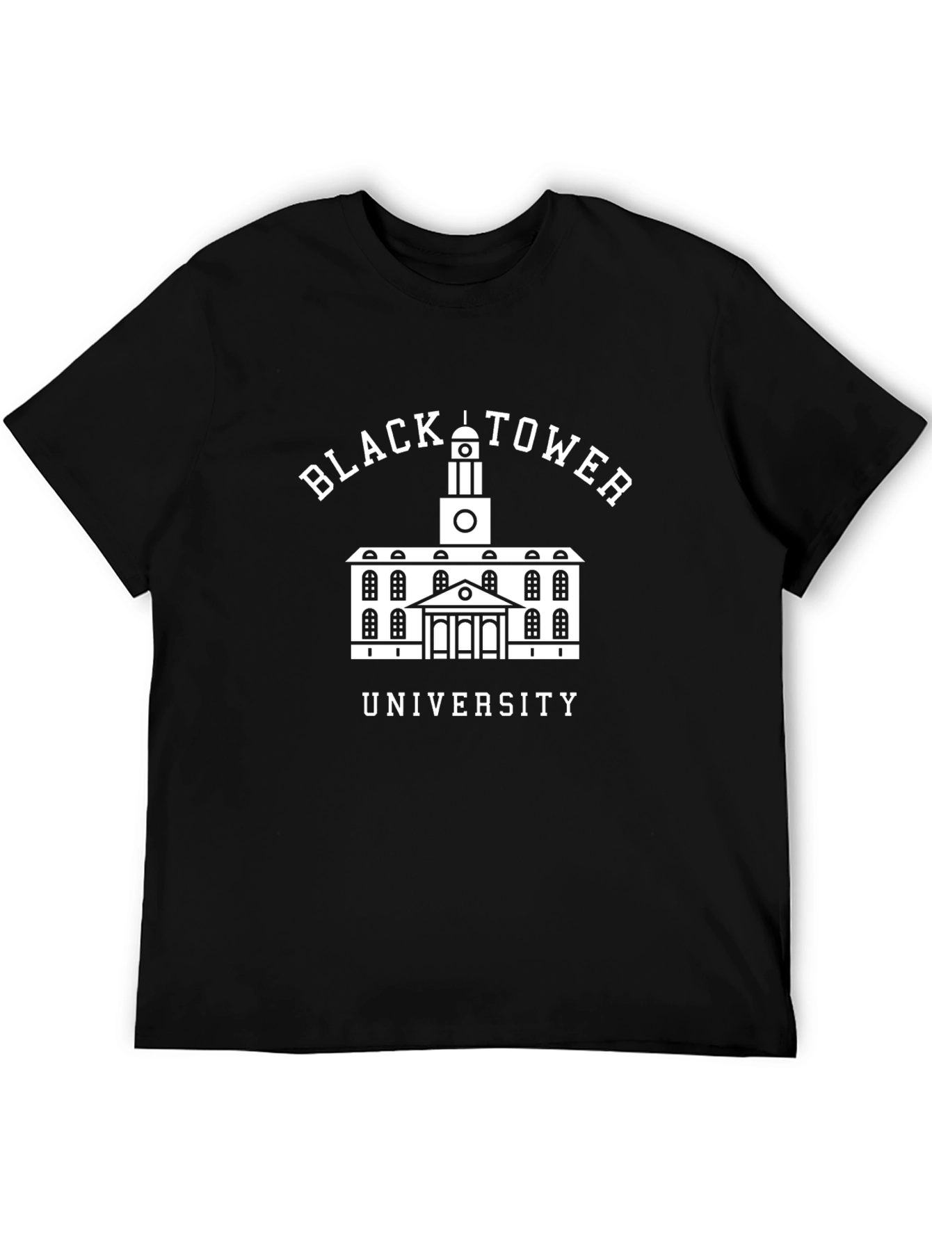 Black Tower University Graphic T-Shirt