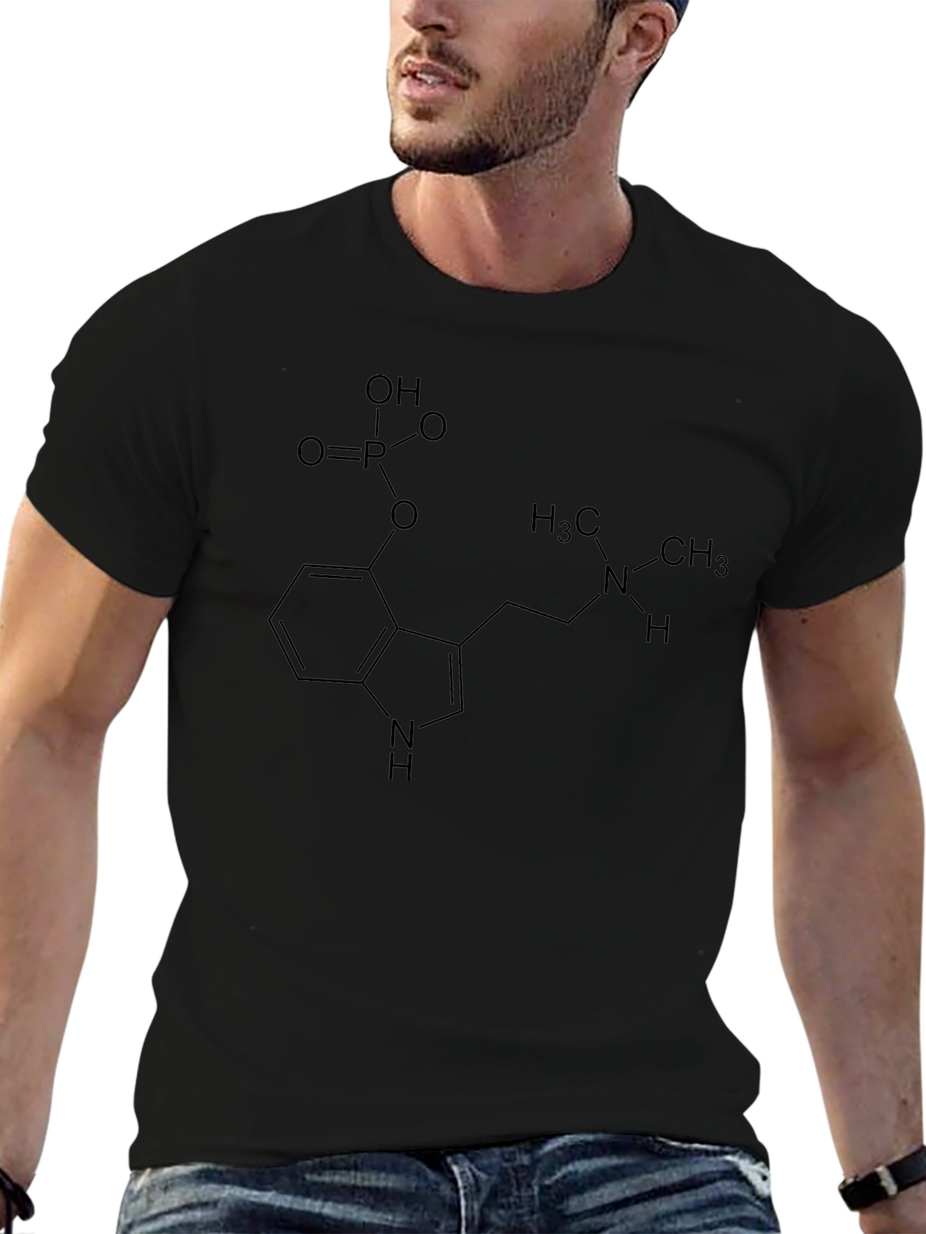 Molecular Structure Graphic Tee - Black Unisex Shirt
