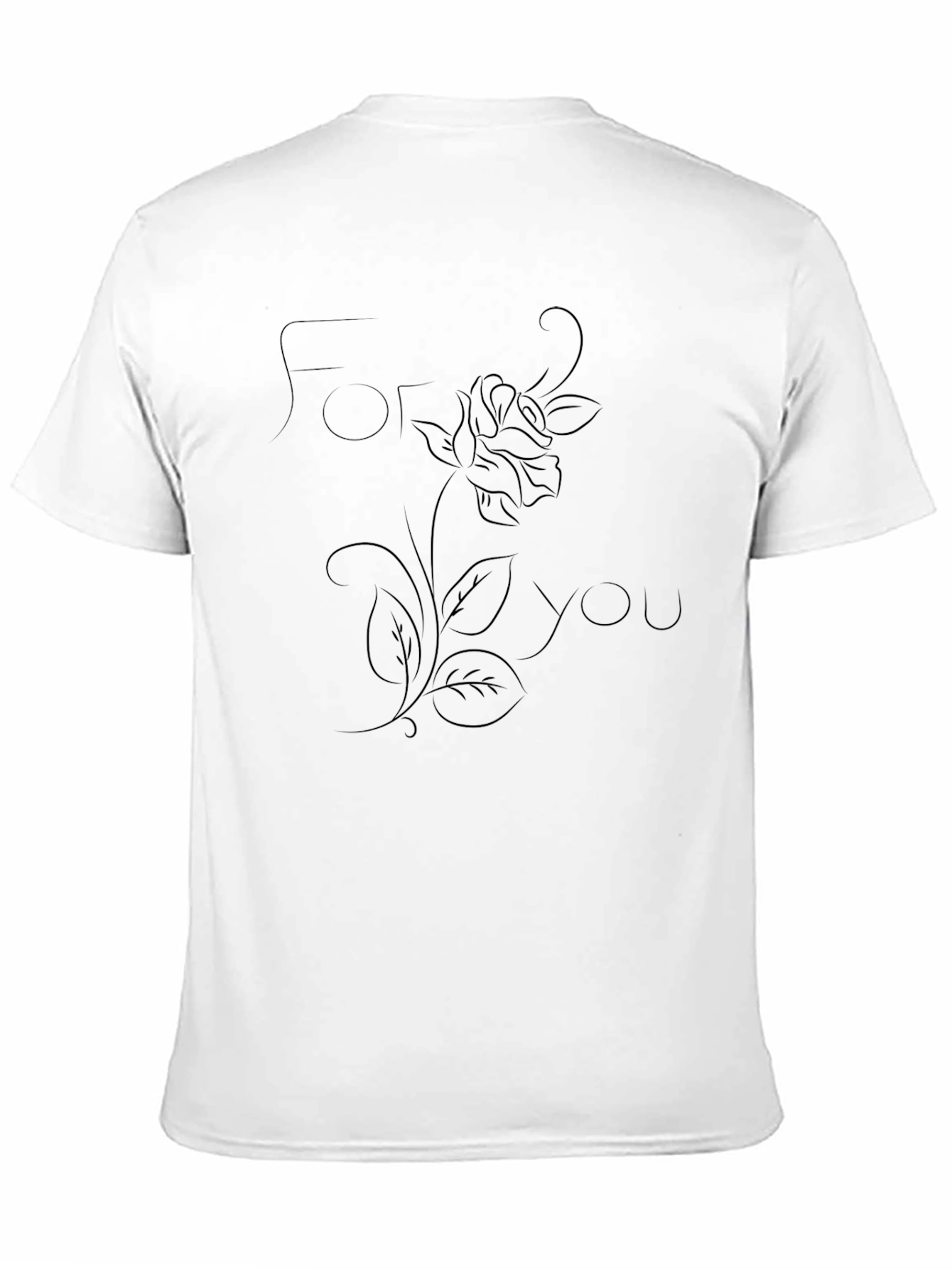 Elegant For You Rose Graphic Black T-Shirt