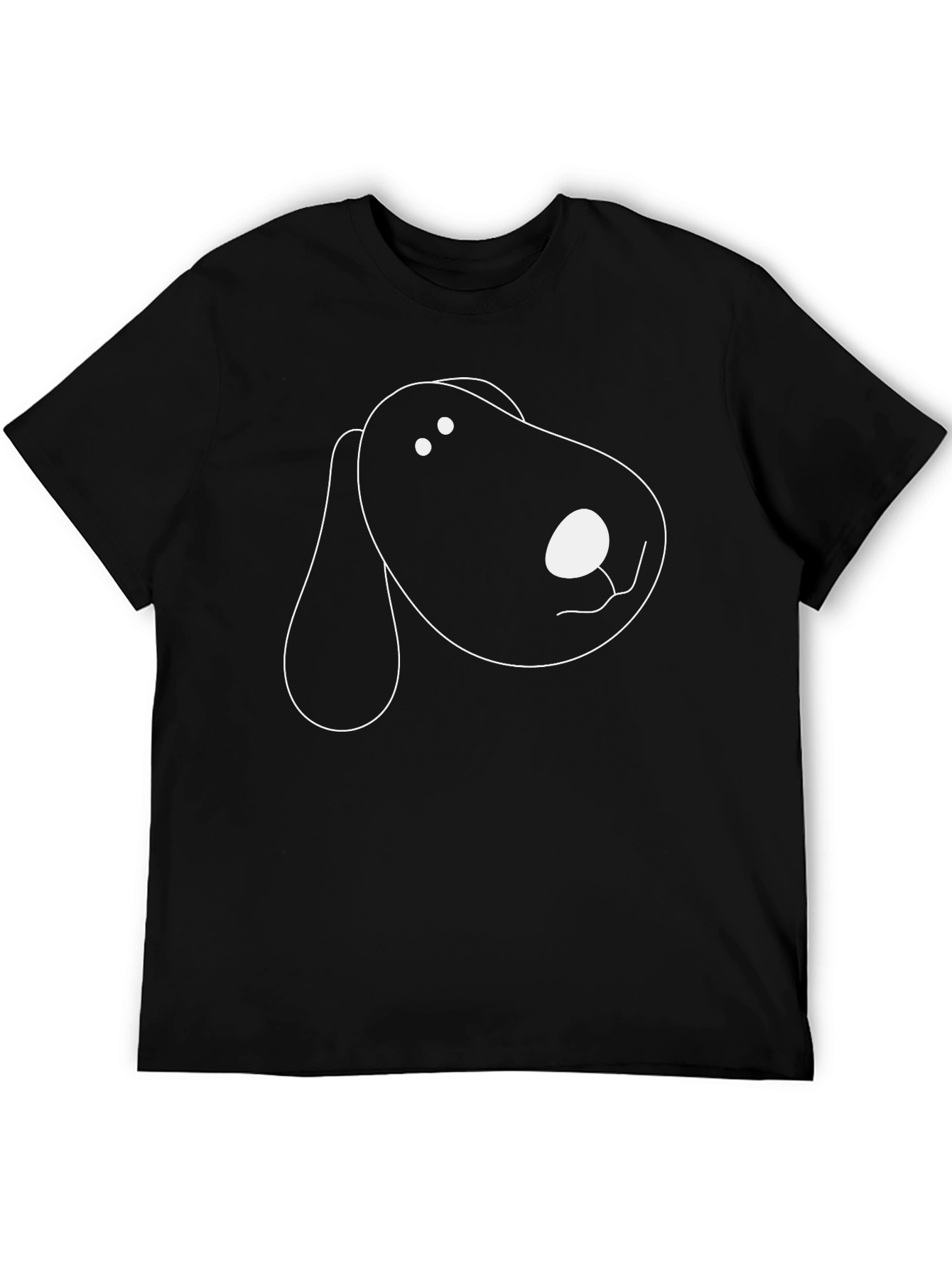 Dog Cartoon Graphic Black T-Shirt