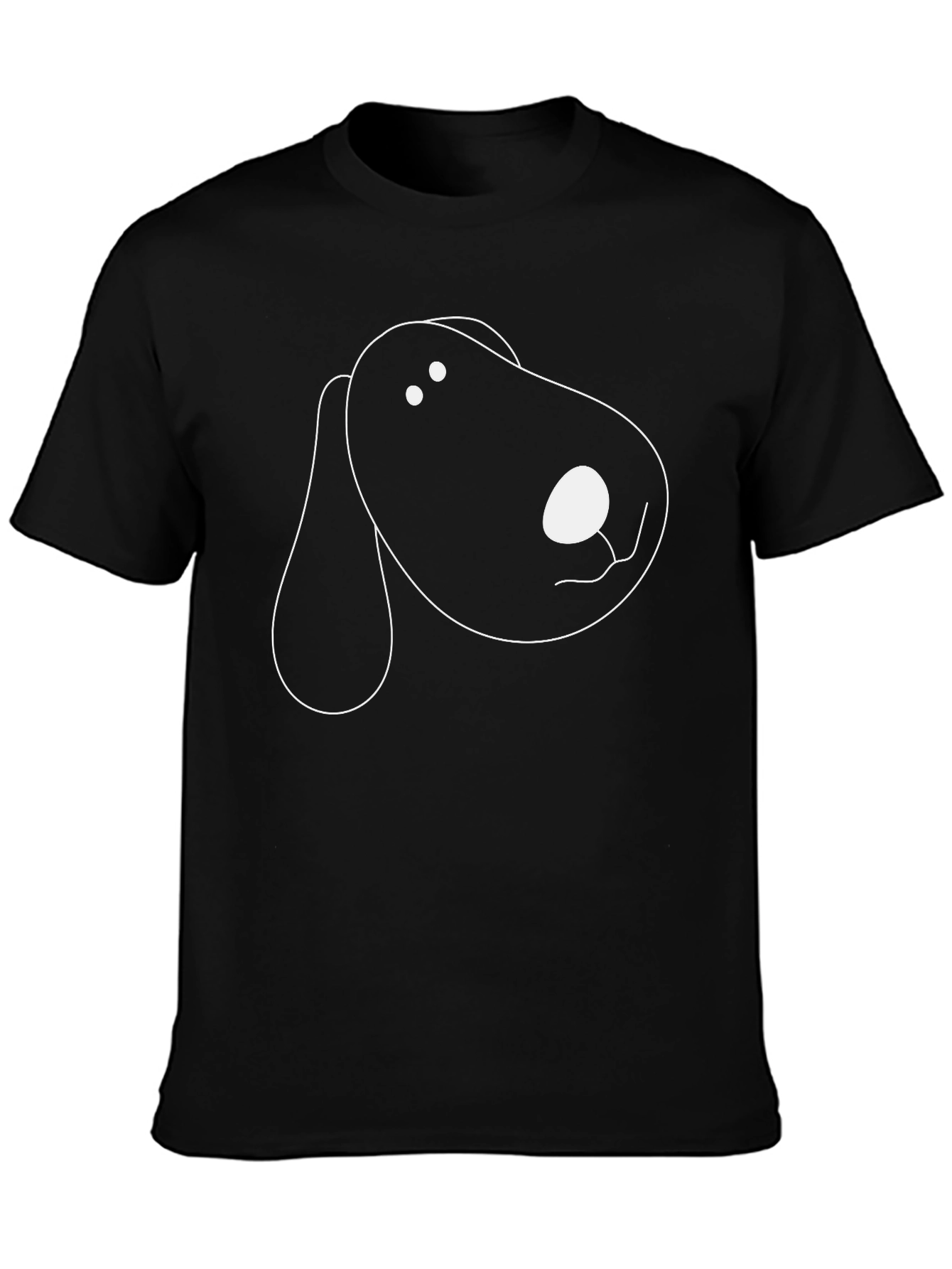 Dog Cartoon Graphic Black T-Shirt