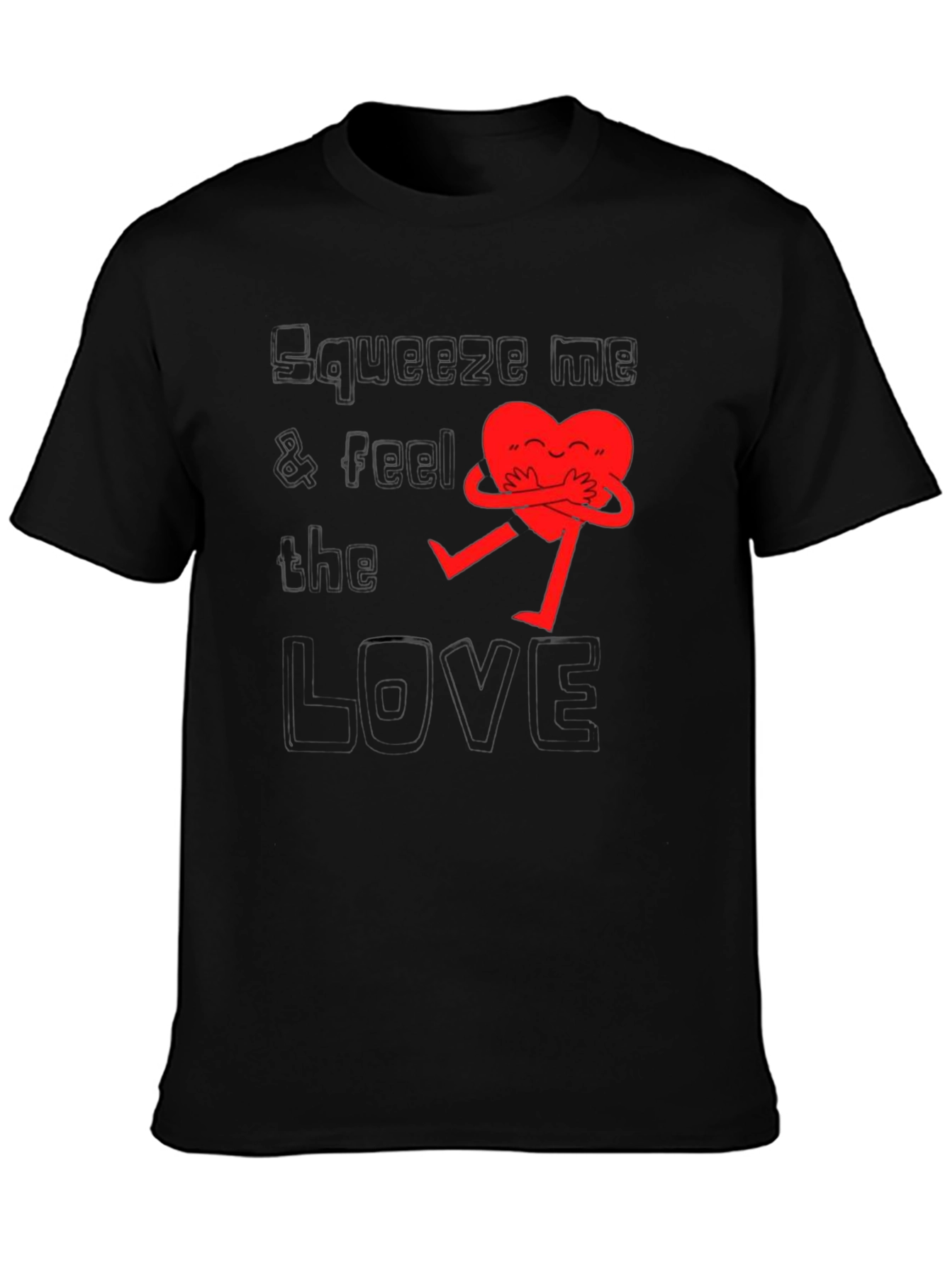 Heart Hug Graphic Tee - Black