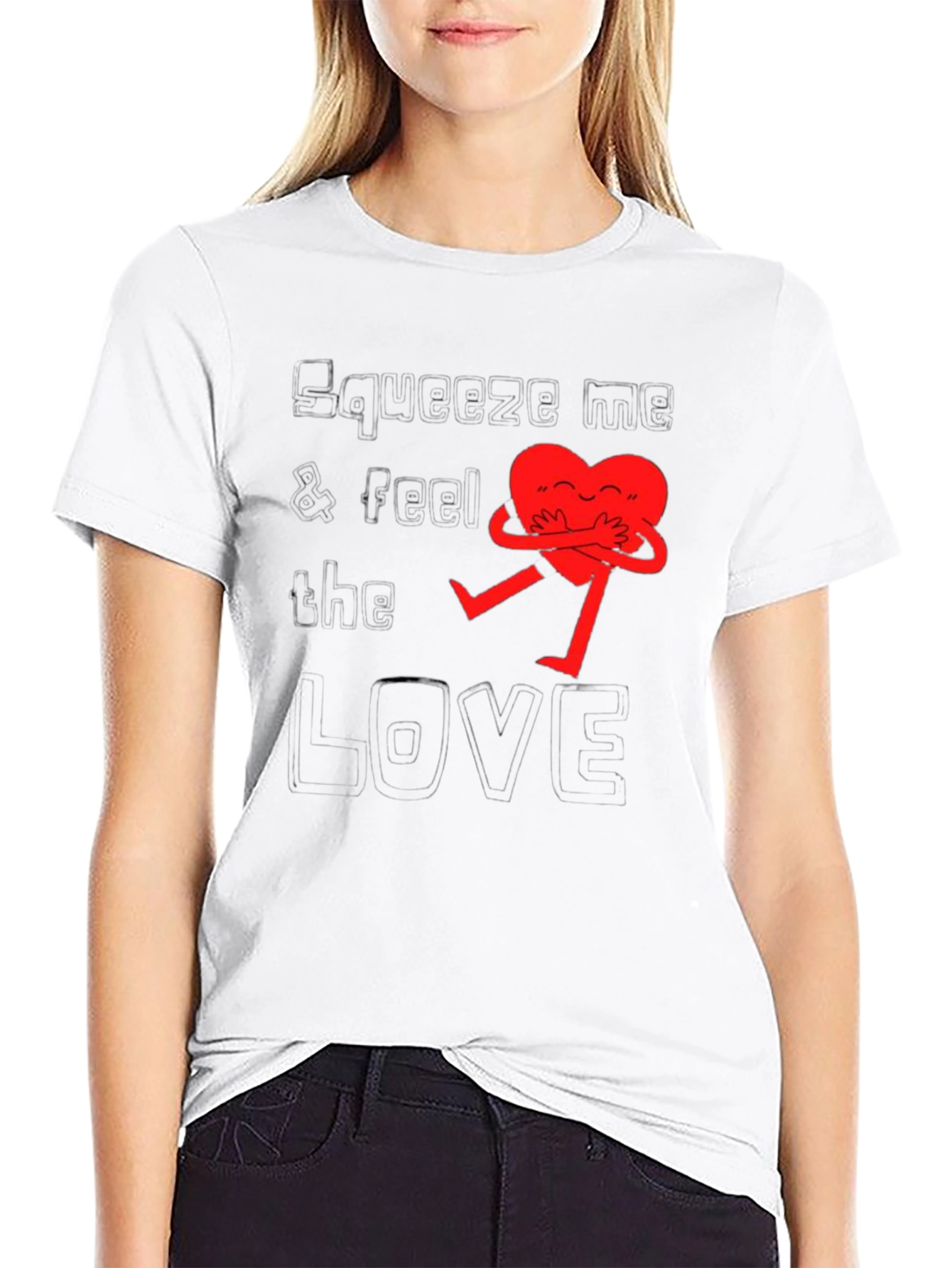 Heart Hug Graphic Tee - Black
