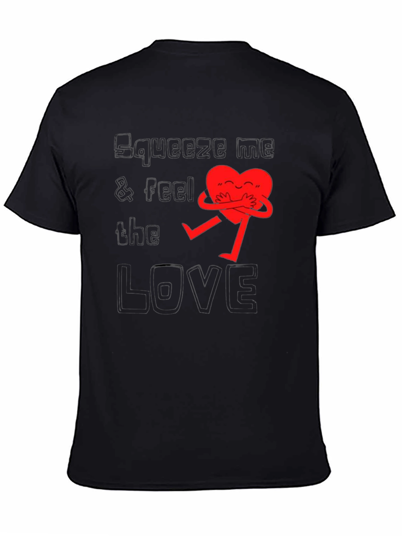 Heart Hug Graphic Tee - Black