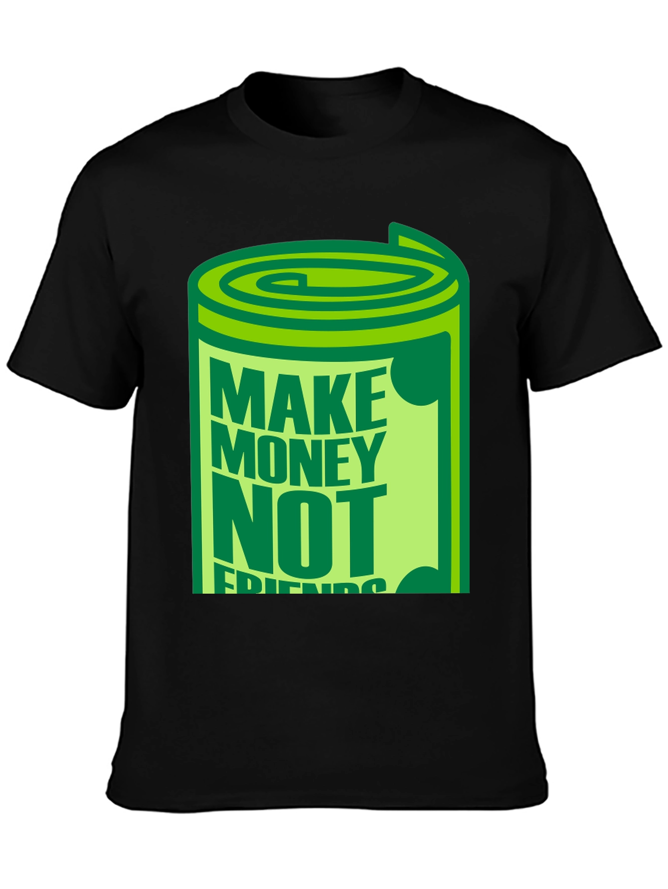 Make Money Not Friends Black Graphic T-Shirt