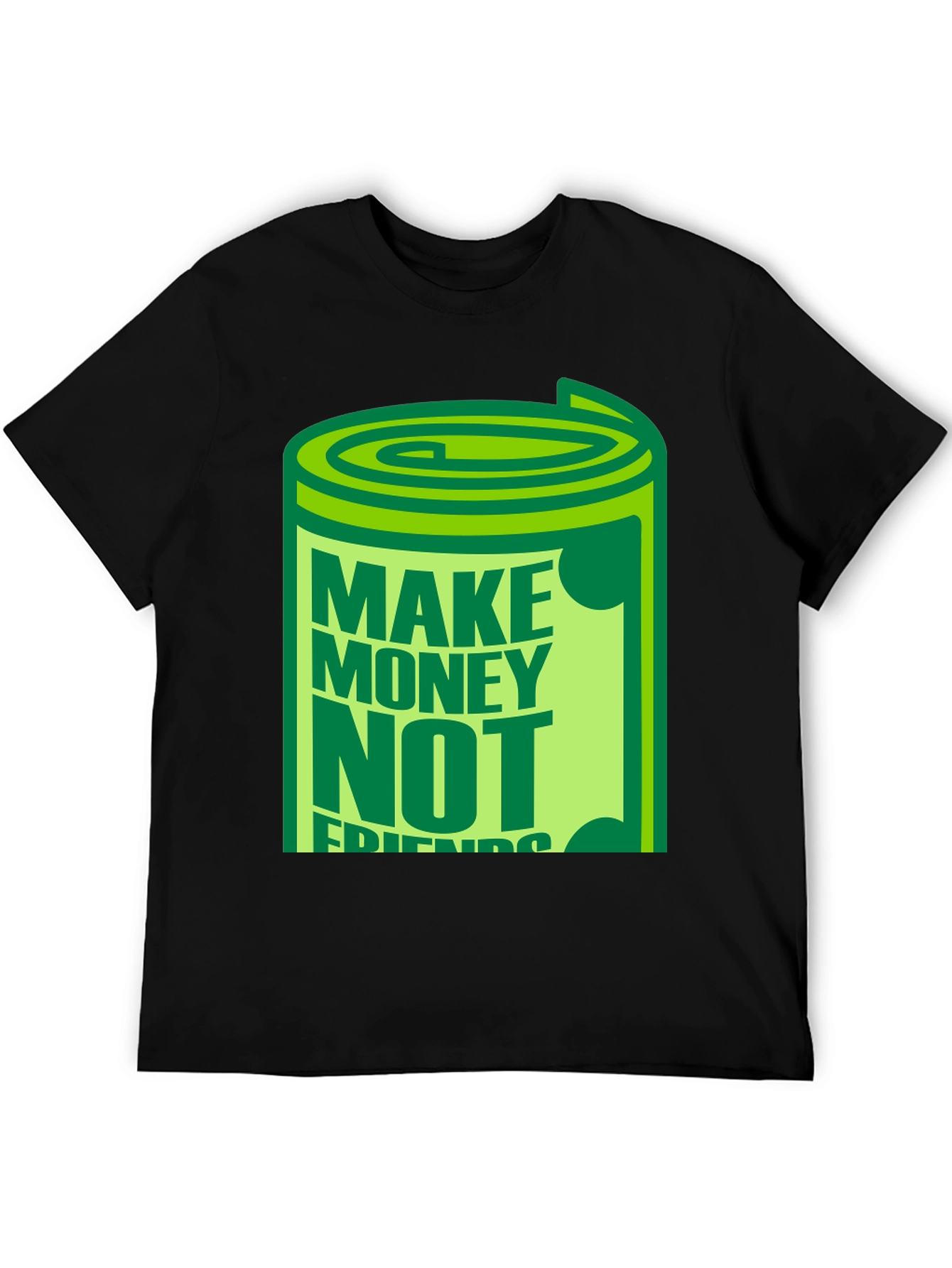 Make Money Not Friends Black Graphic T-Shirt