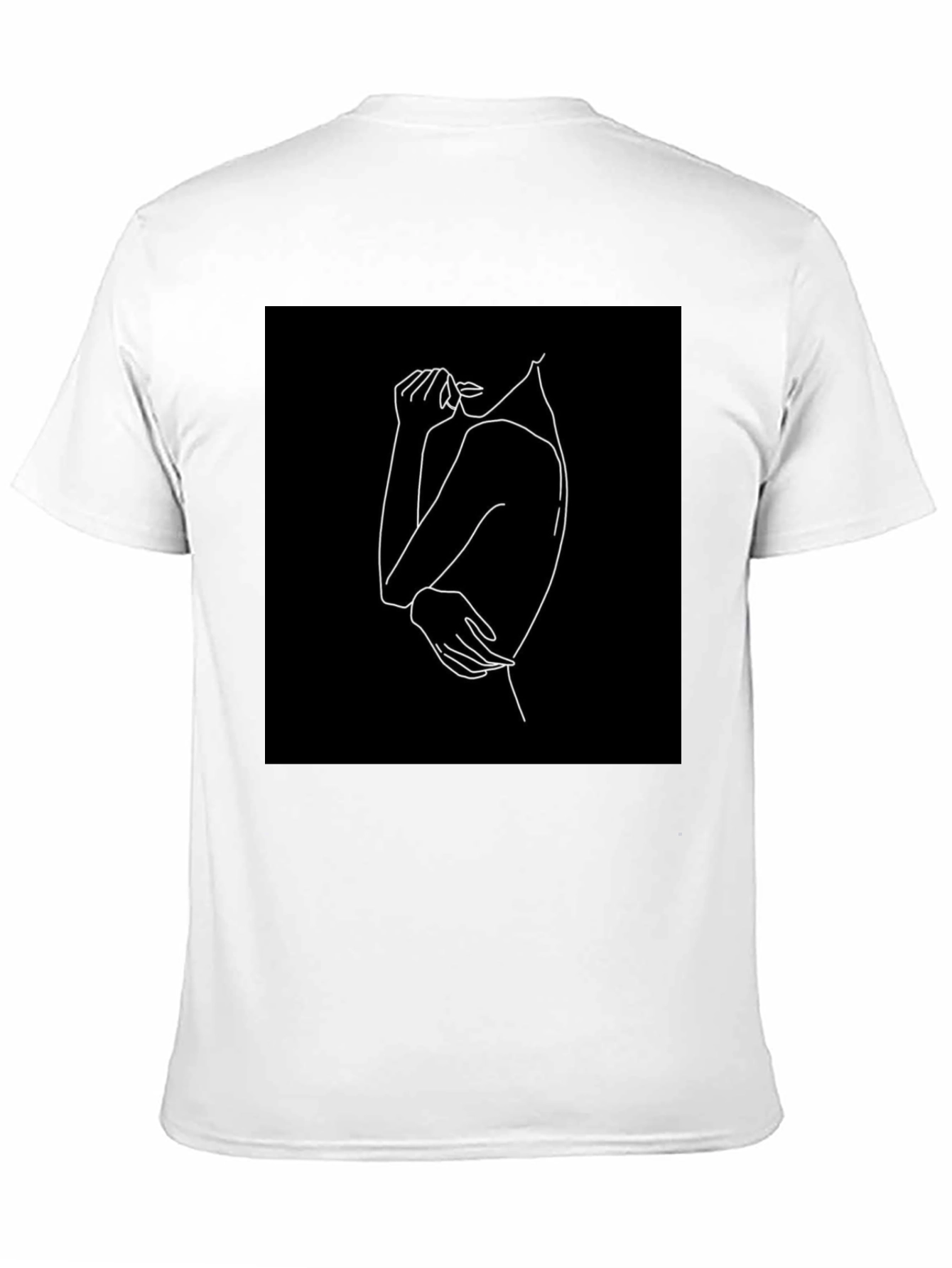 Minimalist Line Art Graphic Tee - Black