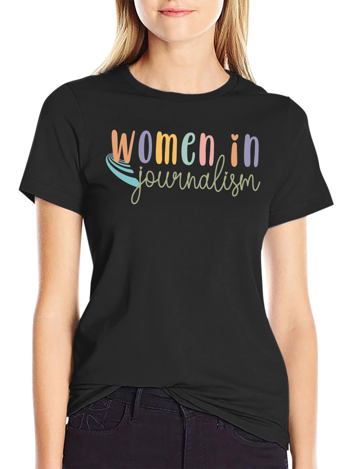 Women in Journalism Black T-Shirt