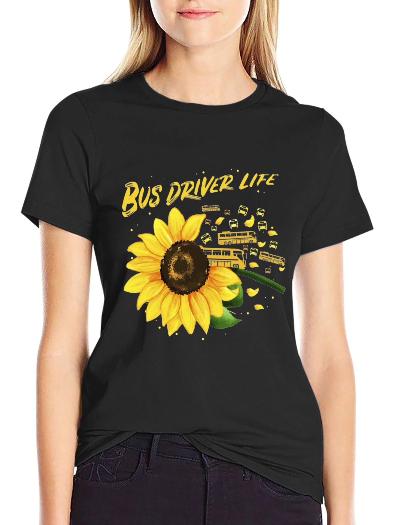 Bus Driver Sunflower Graphic Tee
