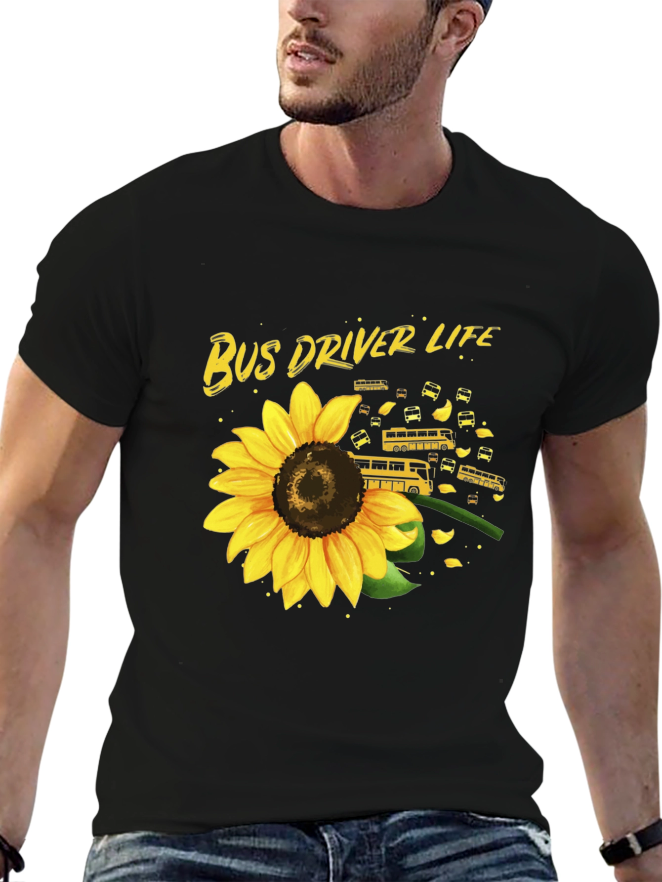 Bus Driver Sunflower Graphic Tee