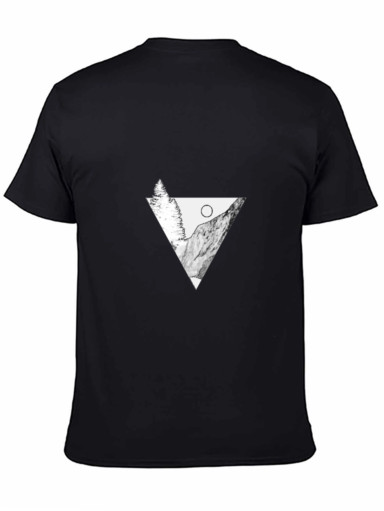 Minimalist Mountain Graphic Tee - Black
