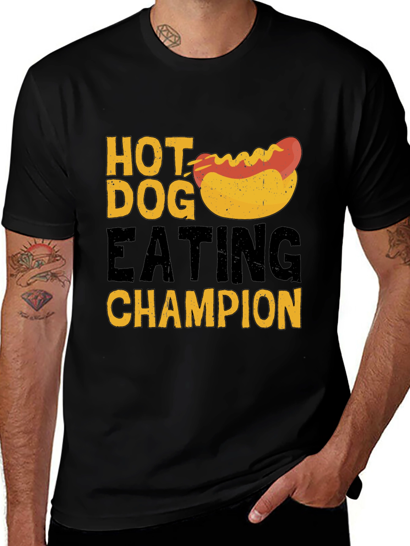 Hot Dog Eating Champion T-Shirt - Black