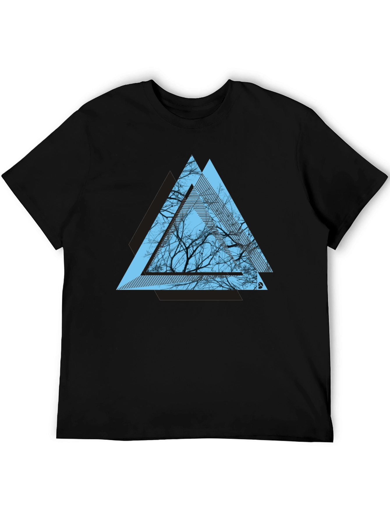 Geometric Tree Graphic Tee - Modern Mens T-Shirt