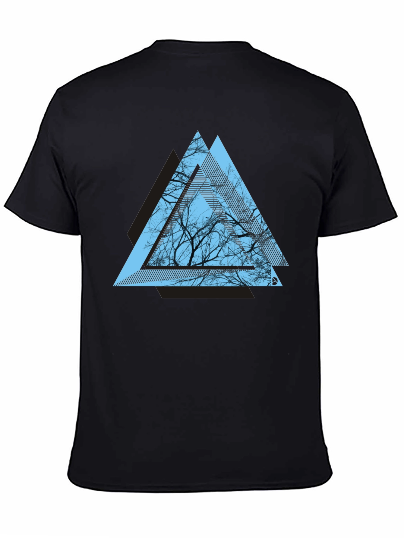 Geometric Tree Graphic Tee - Modern Mens T-Shirt