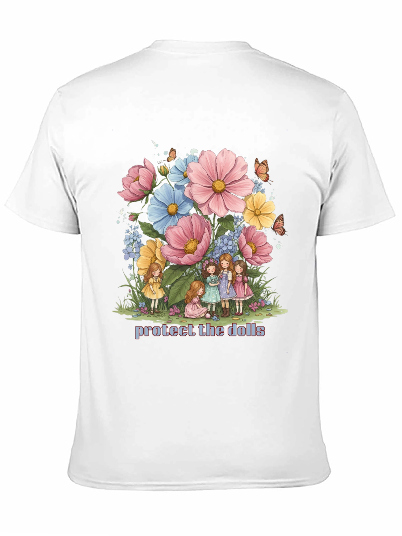 Protect the Dolls Graphic Tee - Black Cotton Blend