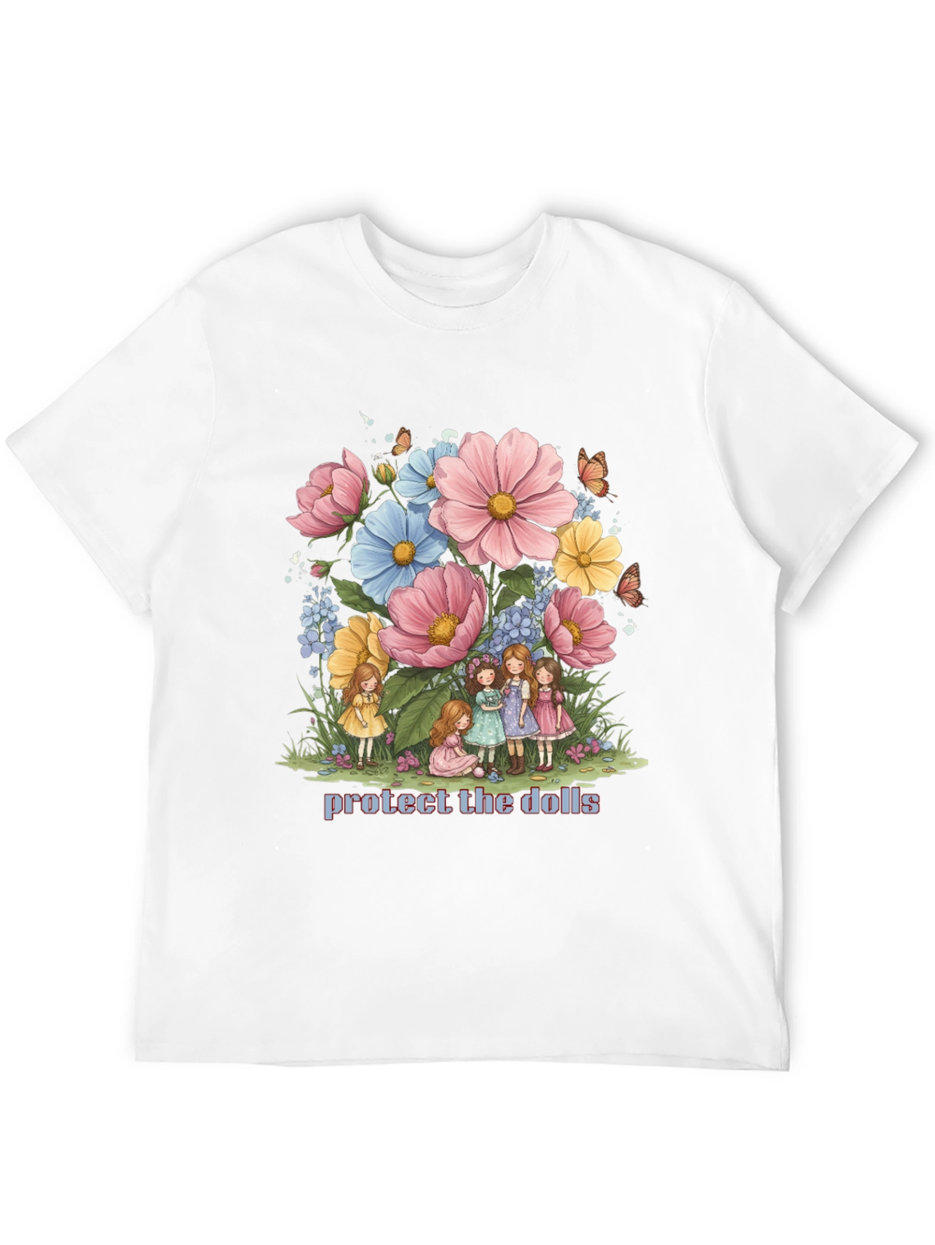 Protect the Dolls Graphic Tee - Black Cotton Blend